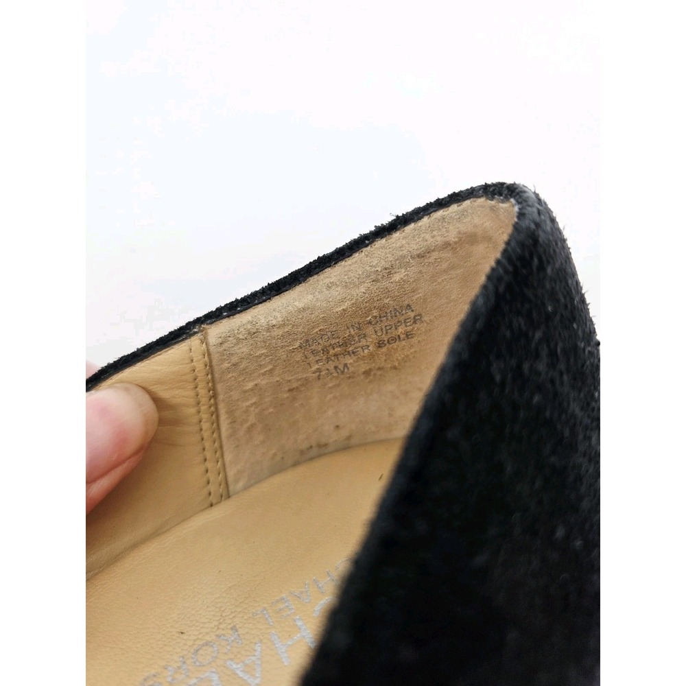 MICHAEL Michael Kors Black Heel Platform Suede Pumps Women's Sz 7.5 Round Toe - Picture 7 of 7